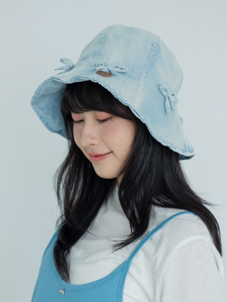 丹寧蝴蝶結漁夫帽