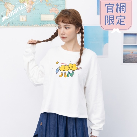 【maru.a】官網限定-鬍子小矮人🍄可愛撞色刺繡上衣(2色)-白色 24971212