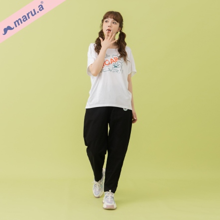 【maru.a】哥吉拉🦖miru趣味印花連袖寬鬆上衣25311203