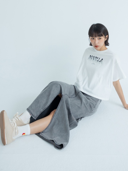 鬍子電繡前開岔涼感長裙