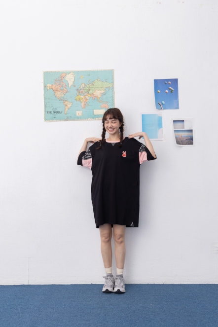 可愛兔子膠印長版上衣