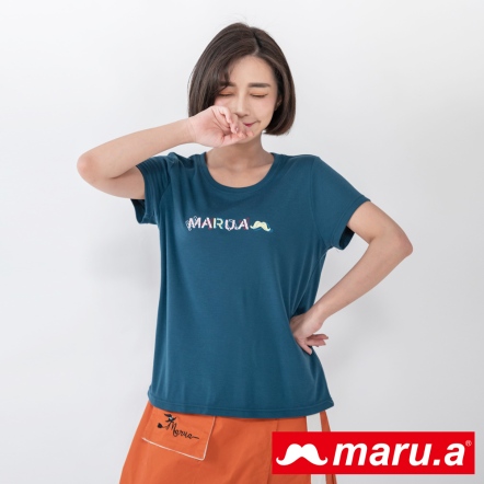 【maru.a】胸前俏皮LOGO短袖上衣(2色)20921207