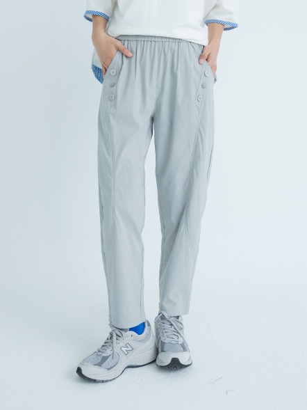 涼感面料花鈕造型長褲