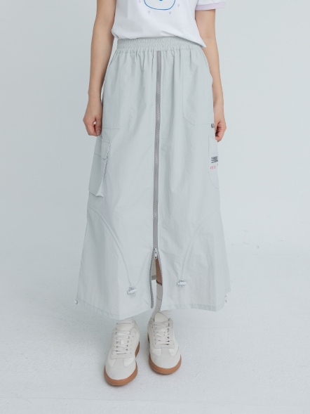 Miru大口袋抽繩開衩長裙