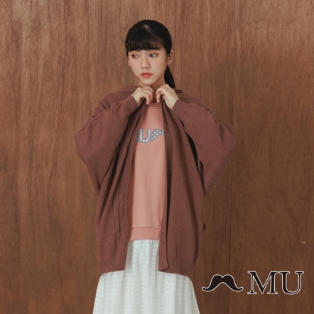 【MU】優雅女子🥀面簡約造型連帽針織外套(2色)-咖啡 22924162