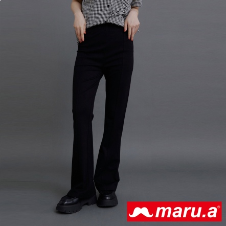 【maru.a】HOT🔥獨家訂製彈力長腿無限延伸小喇叭褲(1色)-黑色 23915201