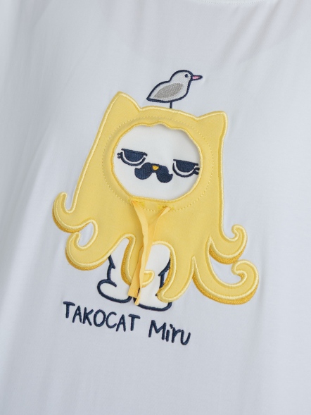 立體重工電繡TAKOCAT帽子貓上衣