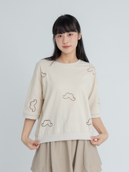 鬍子鏤空羅紋下襬上衣