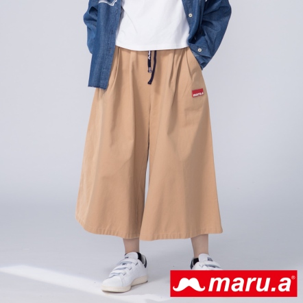  【maru.a】綁帶裝飾百搭顯瘦寬褲(2色)9915217