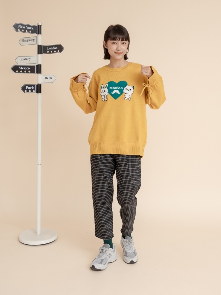 兔子/貓咪鬍子毛巾繡針織上衣