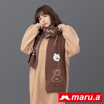 【maru.a】聖誕必備🎄miruXmitu圍巾(3色)-咖啡 23909611