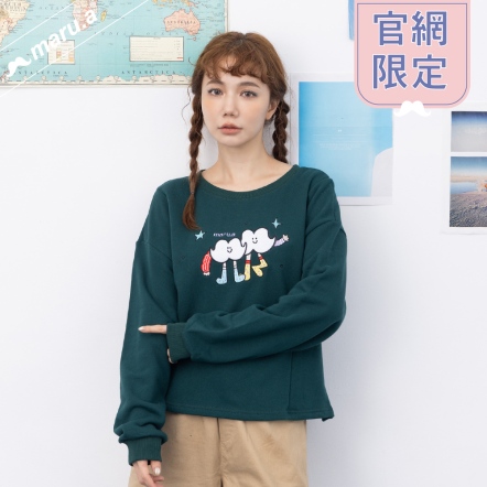 【maru.a】官網限定-鬍子小矮人🍄可愛撞色刺繡上衣(2色)-深綠 24971212