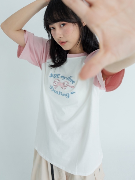 減齡配色短袖上衣