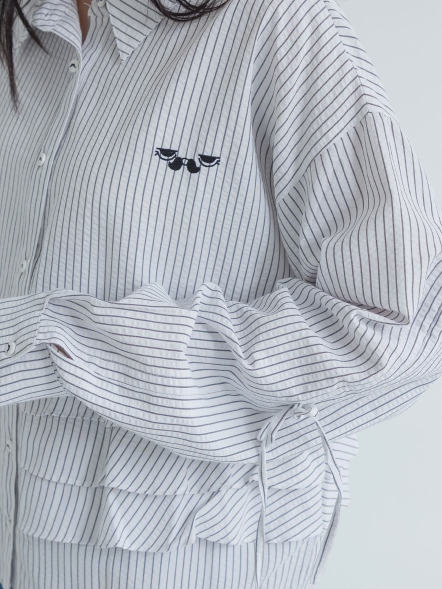 荷葉直條紋襯衫