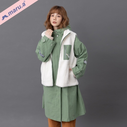 【maru.a】Tea time☕手繪趣味刺繡兩件式QQ毛背心洋裝組(2色)-深綠 23912214