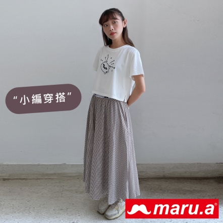 【maru.a】聰明小可愛miru🌟兩件式連身拼接格紋長洋(2色)-白色 23927112
