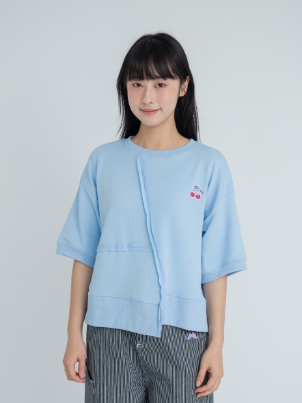 櫻桃鬍子小心機七分袖上衣