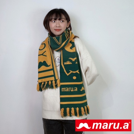 【maru.a】暖呼呼雙色Miru圍巾(2色)-深綠 20909611