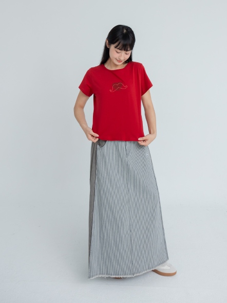 晨曦微光鬍子愛心膠印上衣 (男女共穿)