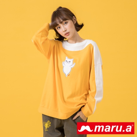 【maru.a】Mabu小鬼印花設計感長袖上衣(2色)21911303