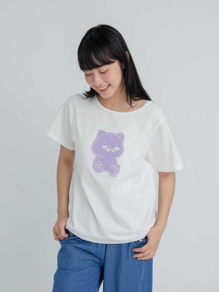 重工貓首電繡造型領上衣