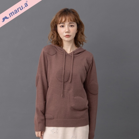 【maru.a】滿版貓咪立體提花包芯紗連帽上衣🐈(3色)-咖啡 23914215