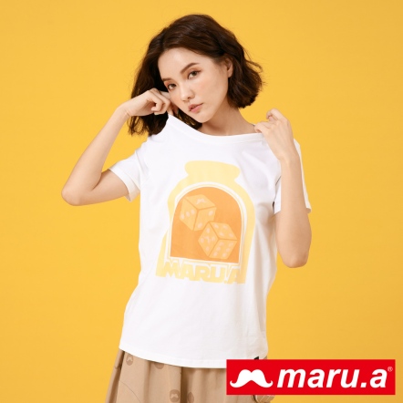 【maru.a】胸前印花休閒短袖上衣(2色)21921201