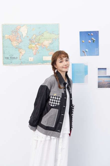 個性拼接織片牛仔外套💫(2色)黑色- 24932511