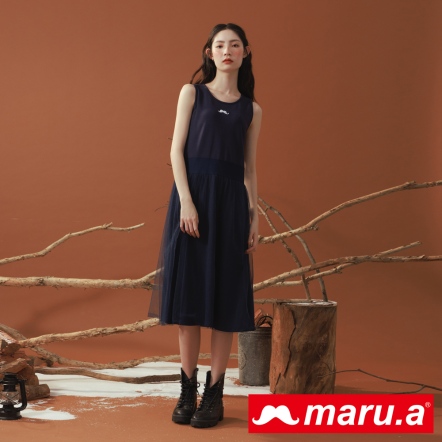 【maru.a】芭蕾女伶🩰好搭網紗裙背心洋(2色)-深藍 22917115