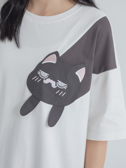 肩上那隻貓!口袋短袖上衣