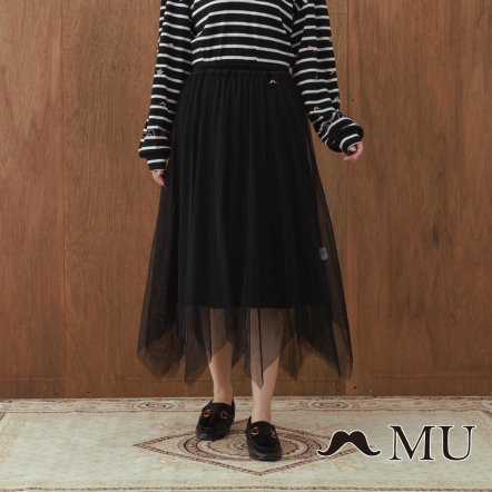【MU】百變風格魔術裙🌟雙面可穿裙襬飄飄網紗裙(2色)-黑色 22926268