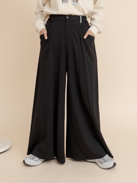 立體口袋造型直筒寬褲