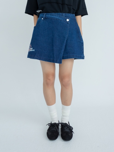 片裙結構丹寧短褲裙