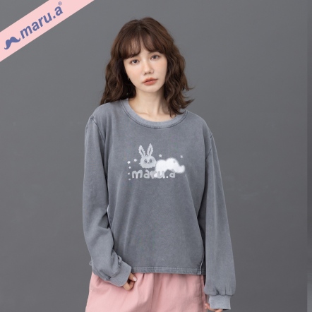 【maru.a】mitu星空🌟手繪印花線條造型T(2色)-深灰 23911236