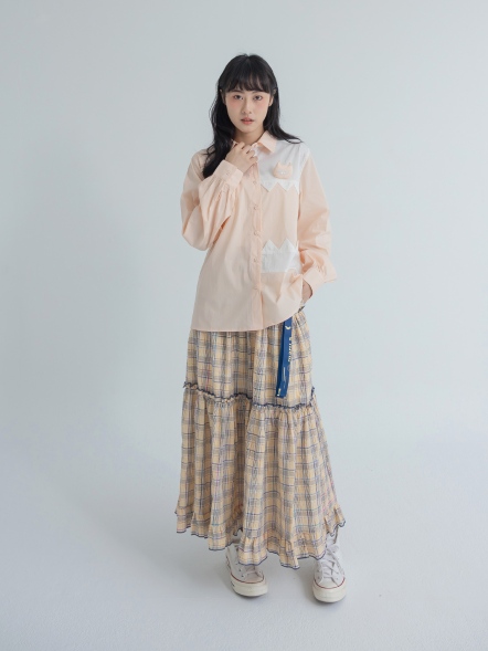 鯊魚貓胸針造型襯衫