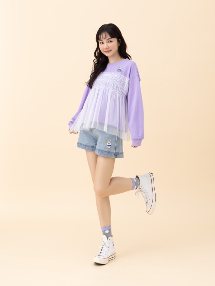 雲朵網紗・輕盈層疊上衣