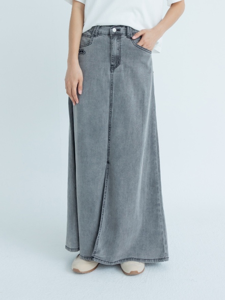 鬍子電繡前開岔涼感長裙