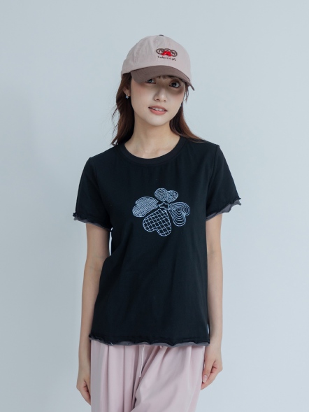 層次木耳滾邊鬍子上衣