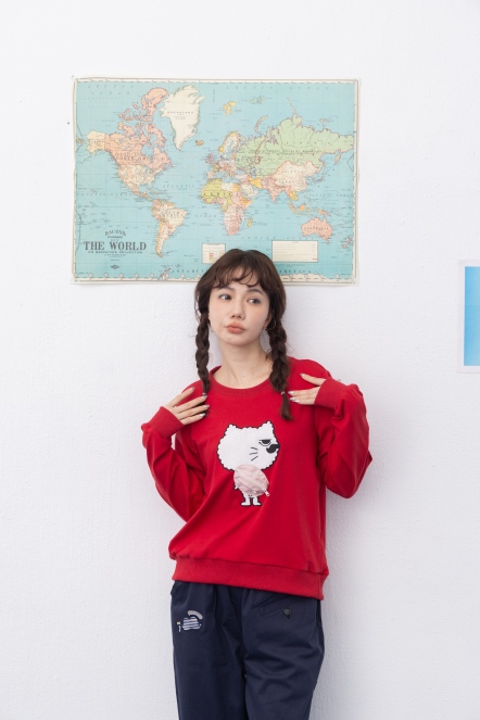 立體拉練貓上衣