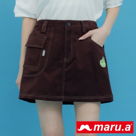 【maru.a】紐約小蘋果🍏口袋造型遮肉A字褲裙(2色)-咖啡 23326112