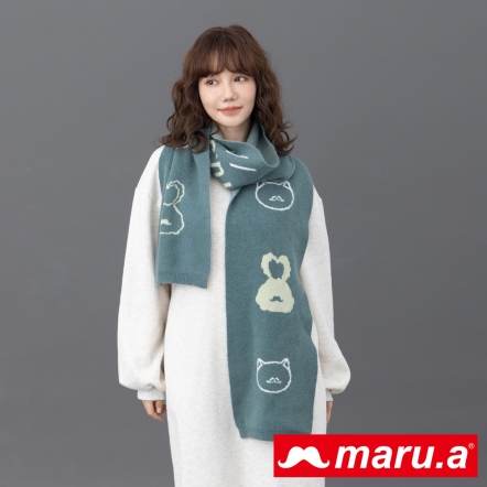 【maru.a】聖誕必備🎄miruXmitu圍巾(3色)-深綠 23909611