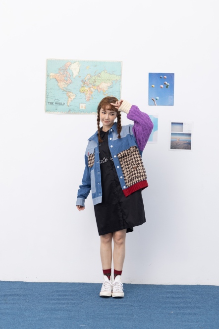 個性拼接織片牛仔外套💫(2色)丈青- 24932511